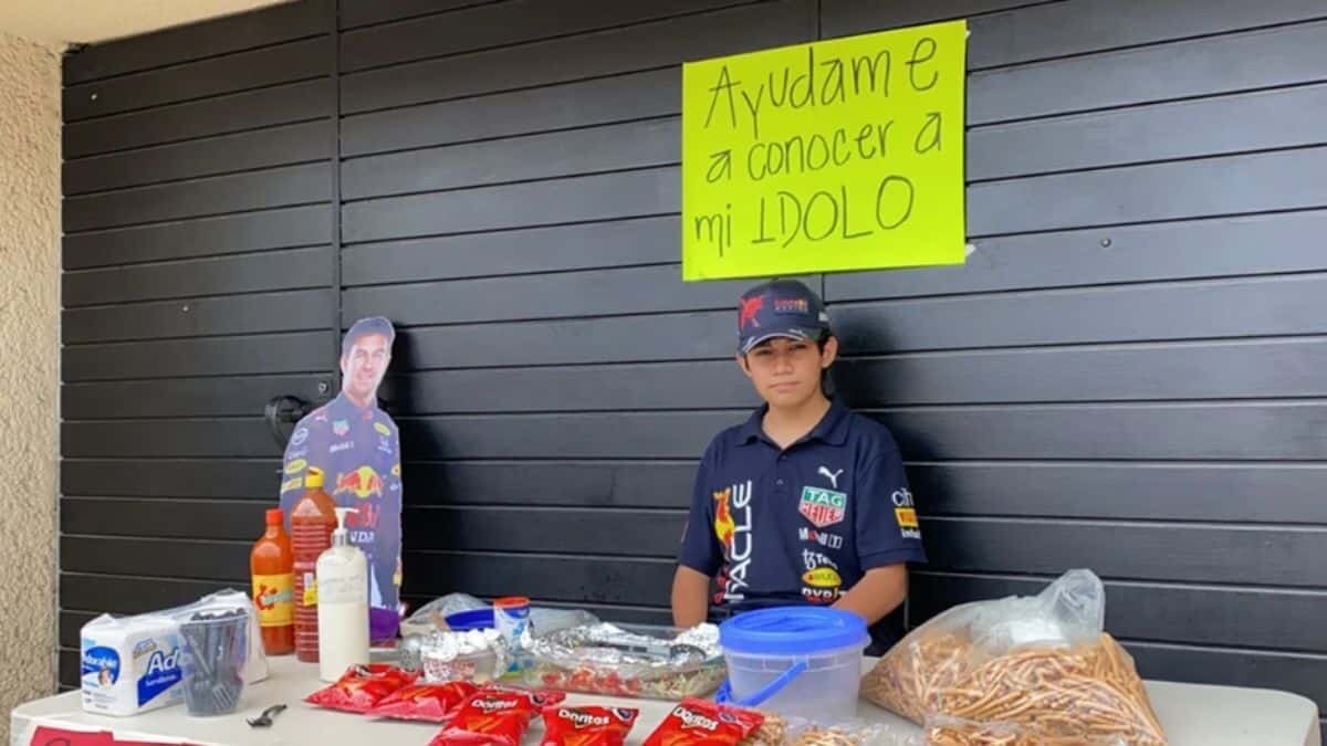 Conoce a Matías, el niño que vende botana para conocer a Checo Pérez