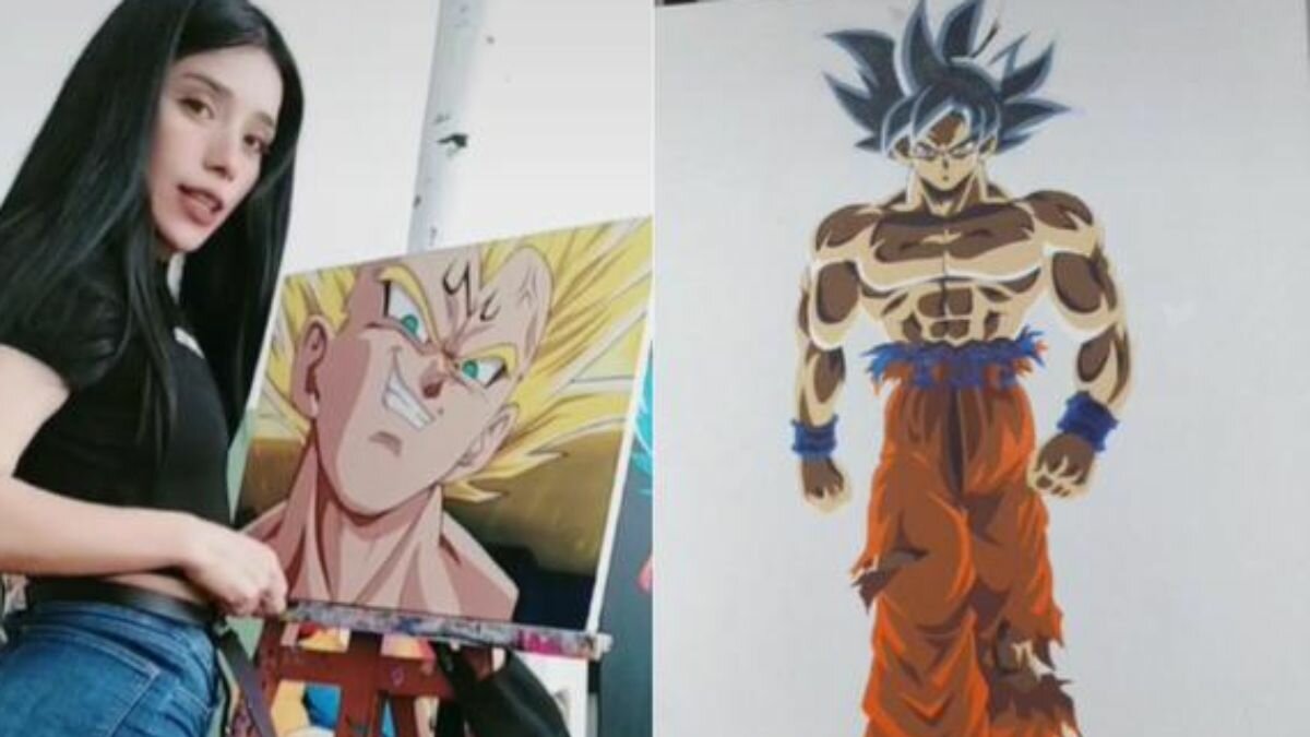 Impacta talentosa TikToker con pinturas al óleo de Dragon Ball (Video)