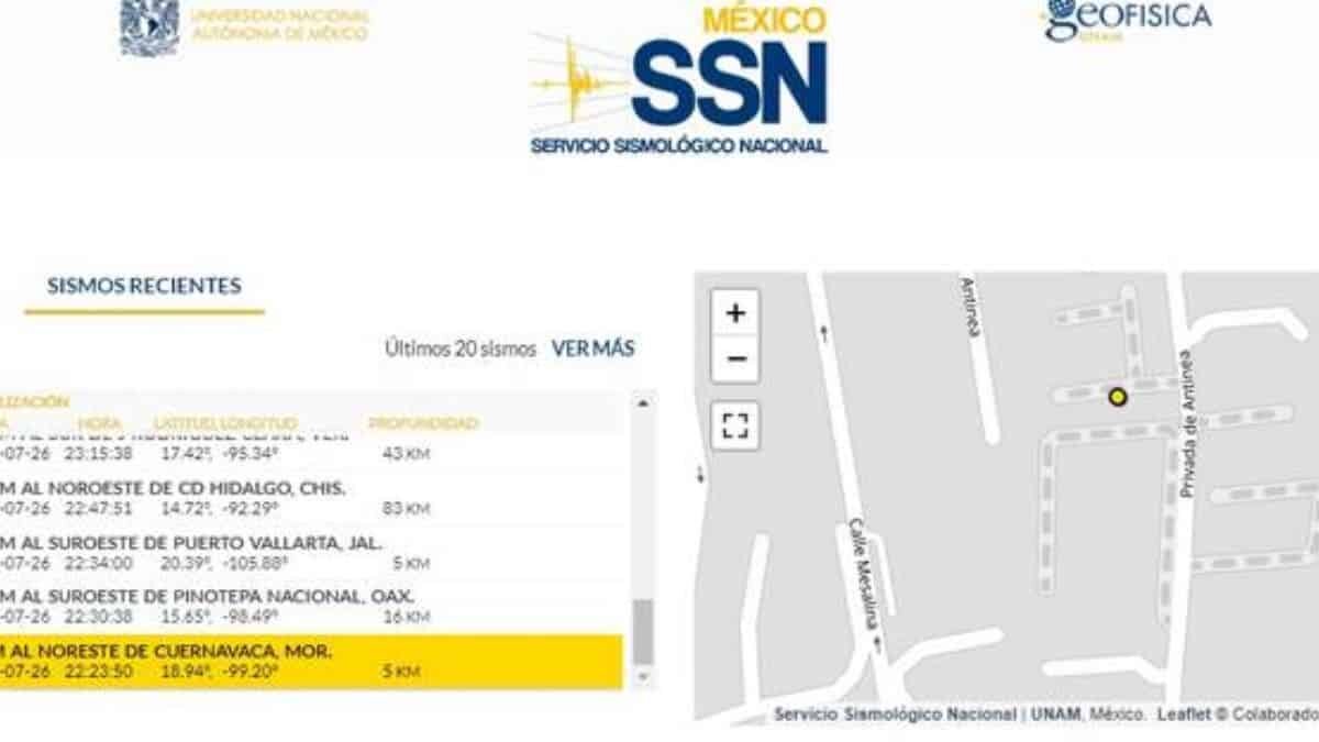 Sorprende sismo en Cuernavaca y alrededores
