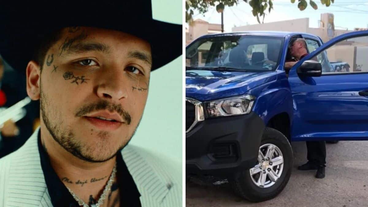 ¡Se lo cumple! Regala Christian Nodal camioneta a su maestro de primaria